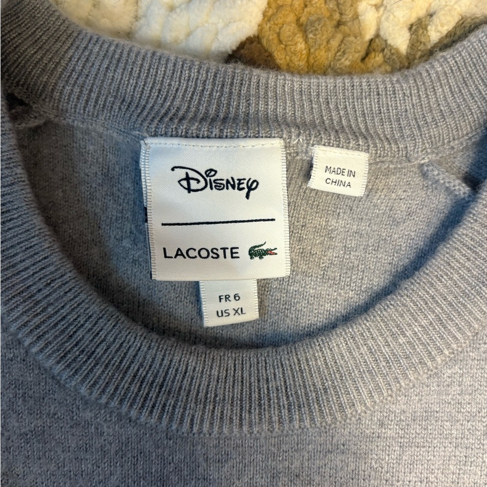 Lacoste Gray Crewneck Sweater Classic Knit Design